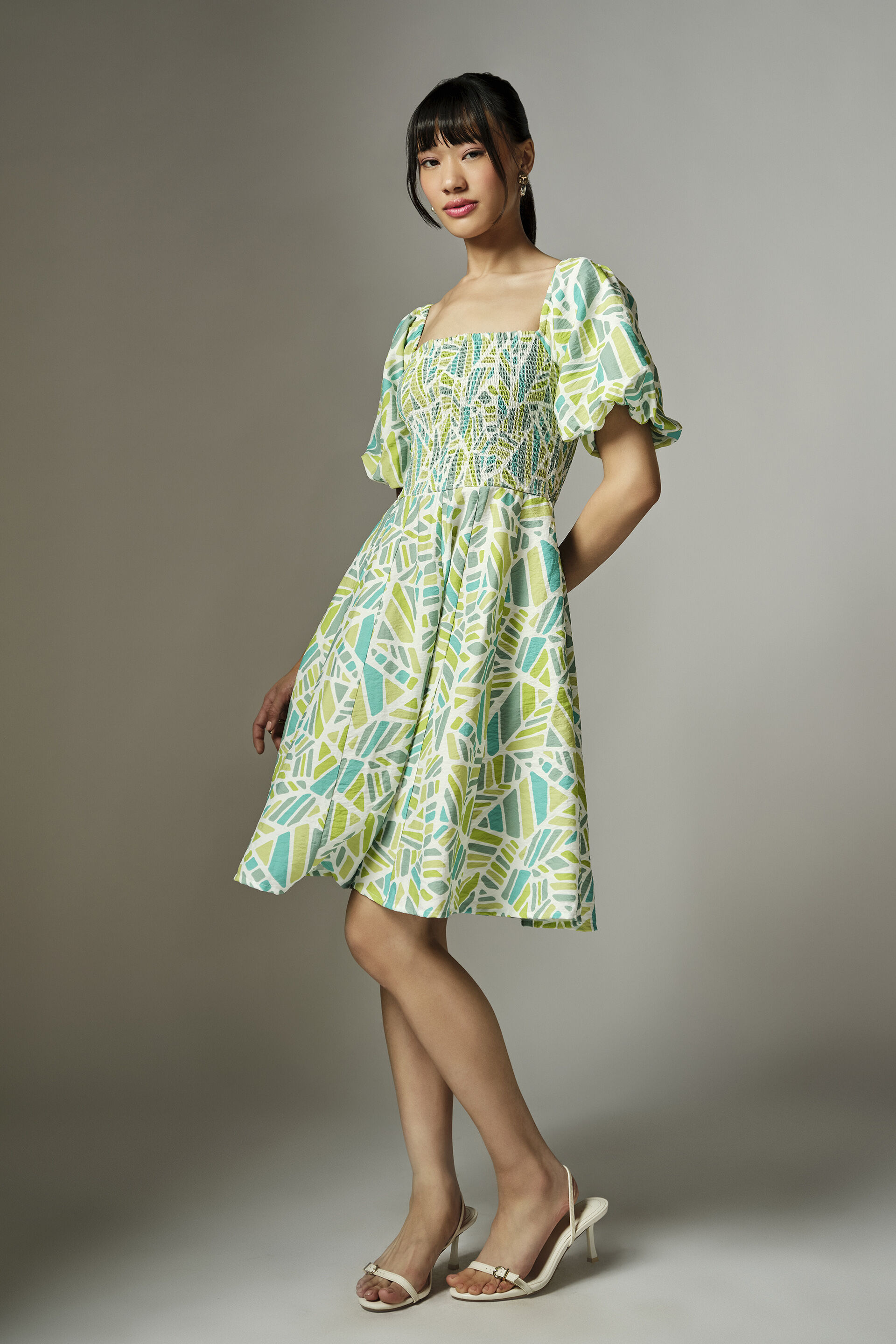 Claribel Green Dress, Green, image 2